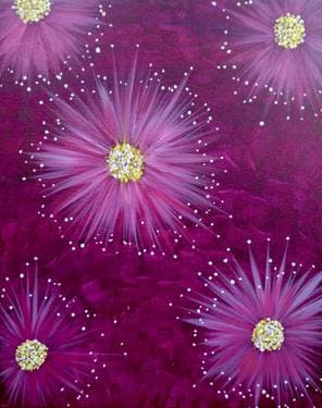 Firework Flowers - Paint and sip event at Battlegroundz in Lincoln, RI - PaintNite.com