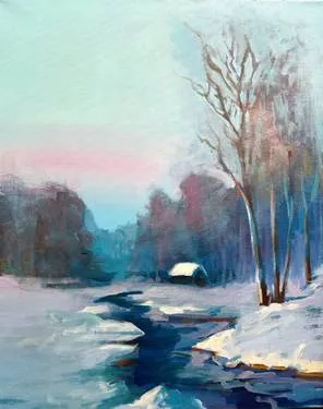 Sunday Snowflake Lake — Painting