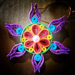 3-D Quilling Ornament - Rainbow Mandala thumbnail
