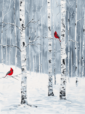 Winter Visitors Birch Forest - Paint Nite event in Saint-Jean-sur-Richelieu, QC