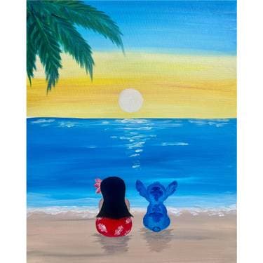 Sitting by the Sea - Paint and sip event at Sidelines Sports Bar & Grill - Glen Burnie in Glen Burnie, MD - PaintNite.com
