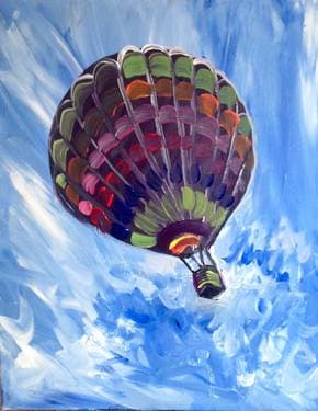 Rainbow Hot Air Balloon - Paint and sip event at Mountain Mike's Pizza in Napa, CA - PaintNite.com