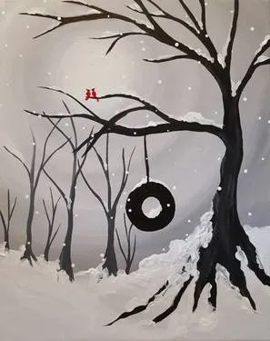 Saturday Winter Swing in the Park — Painting