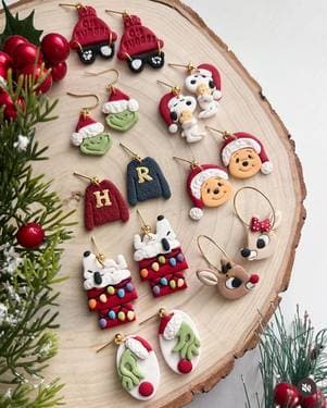 MAKE YOUR OWN HOLIDAY THEMED POLYMER CLAY EARRINGS - Paint and sip event at Slater's 50/50 - Silverado Ranch in Las Vegas, NV - PaintNite.com