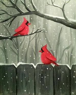 Winter Visitors - Paint and sip event at Parktown Pizza Company Milpitas in Milpitas, CA - PaintNite.com