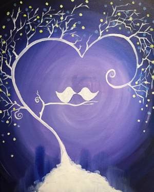 Snow Fall-ing In Love - Paint Nite event in Kenosha, WI