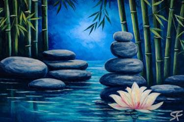 Lotus Calm - Paint and sip event at R Vida Cantina in Citrus Heights , CA - PaintNite.com