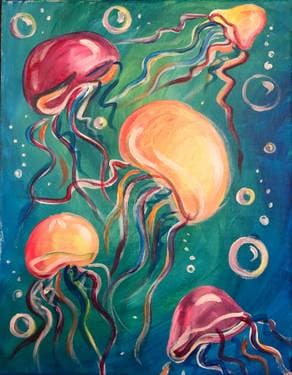 Jellyfish Jamboree - Paint and sip event at The Pickle Barrel in Brampton, ON - PaintNite.com