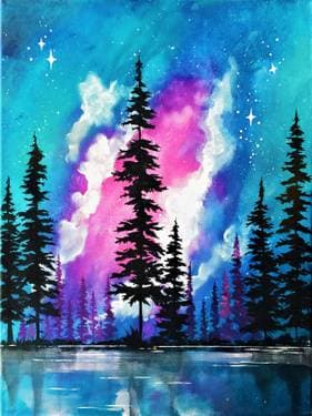 Galaxy Forest Lake - Paint and sip event at MTN WST Hard Cider in Salt Lake City, UT - PaintNite.com