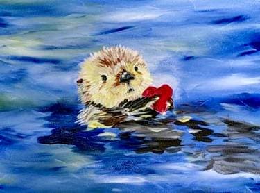 Otter Love - Paint and sip event at Smokin BBQ in Mundelein, IL - PaintNite.com