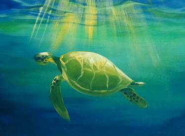 Serene Sea Turtle — Painting
