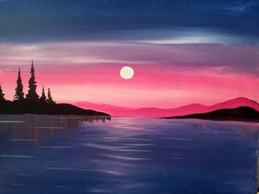 Paint Nite: Peaceful waters — Painting