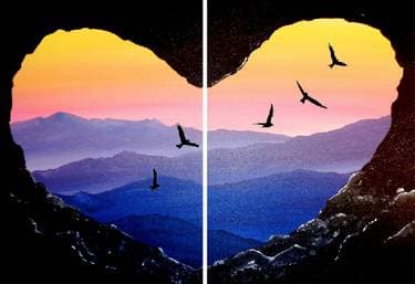 Soaring Love Partner Painting - Paint and sip event at The Originals Dining Lounge in Toronto, ON - PaintNite.com