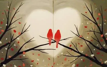 Love Birds Partner Painting at Café Olé Restaurant & Cantina | Boise Towne Square — Painting