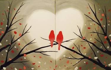Love Birds Partner Painting - Paint and sip event at The Blind Pig Tavern in Savage, MD - PaintNite.com