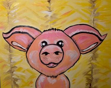 "Little Piggy" - Paint and sip event at Moksa Brewing Company in Rocklin, CA - PaintNite.com