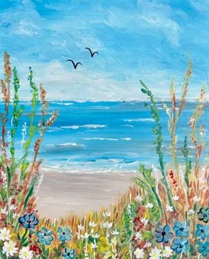 Serenity at the beach - Paint and sip event at La Pinata Fremont in Fremont, CA - PaintNite.com