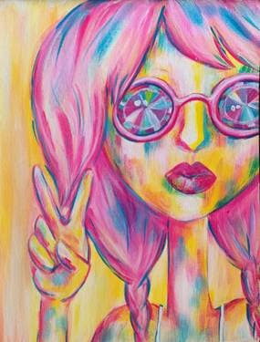 Peace Love and Sunny Vibes - Paint and sip event at Applebees in Chico, CA - PaintNite.com