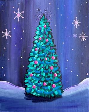 A Peacock Christmas - Paint Nite event in toronto, ON