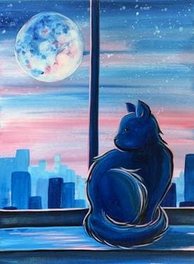 City Cat Sunrise - Paint and sip event at Bon Vivant Table Fermière in St-Chrysostome, QC - PaintNite.com