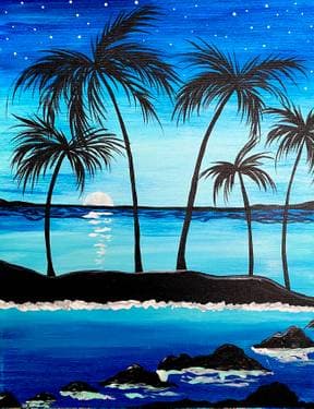 Palm Tree Island Breeze - Paint and sip event at The Pickle Barrel in Brampton, ON - PaintNite.com