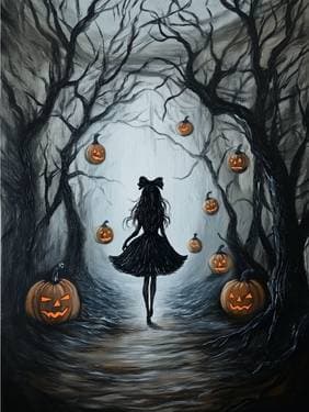 Spooky Forest Halloween Walk - Paint and sip event at D’Vine Mediterranean (Corona) in Corona, CA - PaintNite.com