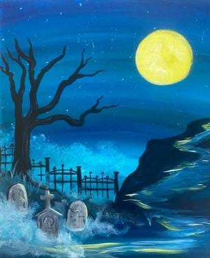Ghostly Gravestones — Painting