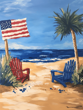 America the Beautiful - Paint Nite event in Santa Monica, CA