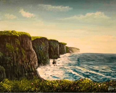 Take a Break Tuesday Virtual Paint Nite w/ Joyce of Art!! Ward's Cliffs of Moher — Painting