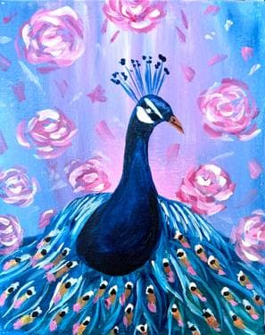 Peacock Rose - Paint and sip event at ERTHYA Restaurant in Cupertino, CA - PaintNite.com