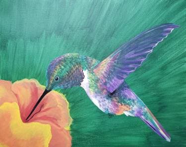 Hummingbird In Paradise - Paint and sip event at Crab Corner in Las Vegas, NV - PaintNite.com