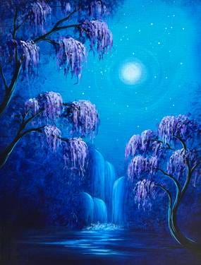 Moonlit Lagoon — Painting