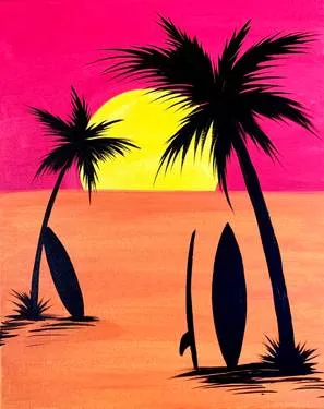 Paint and Sip Endless Surfing Sunset — Painting
