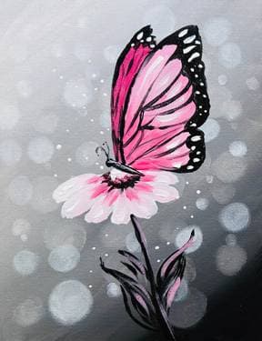 Pink Butterfly Dream - Paint and sip event at Irish Eyes Milton in Milton, DE - PaintNite.com
