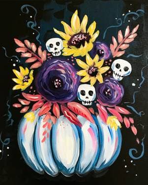 Halloween BOO-quet - Paint and sip event at Thornton Arms Pub & Grill in Oshawa, ON - PaintNite.com