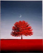 Red tree under the moon thumbnail