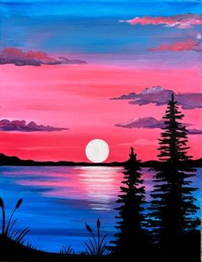 Pink Sky at the Lake - Paint and sip event at CW Coop's Barrie in Barrie, ON - PaintNite.com