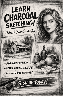 Learn how to Charcoal Sketch with Tila - Paint and sip event at Hotel MdR in Marina Del Rey, CA - PaintNite.com