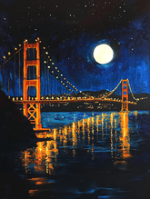 Gold Gate Bridge at Moonlight thumbnail
