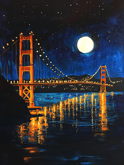 Gold Gate Bridge at Moonlight thumbnail