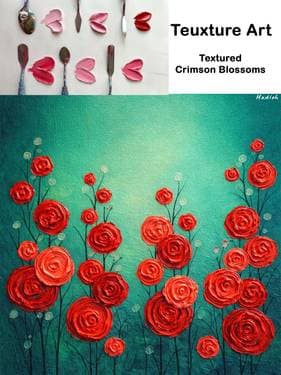 Textured Crimson Blossoms - Paint and sip event at Atelier d'Art Hadieh in Saint-Jean-sur-Richelieu, QC - PaintNite.com