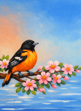 Baltimore bird blossom - Paint and sip event at Mobtown Brewing Company in BALTIMORE, MD - PaintNite.com