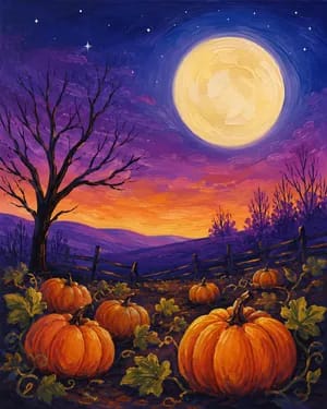 Pumpkin Patch at Night @ Casa Mexico Kanata — Painting