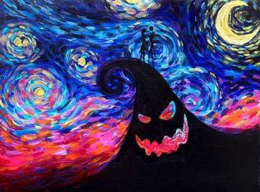 Starry Halloween Night - Paint and sip event at Parktown Pizza Willow Glen in San Jose, CA - PaintNite.com