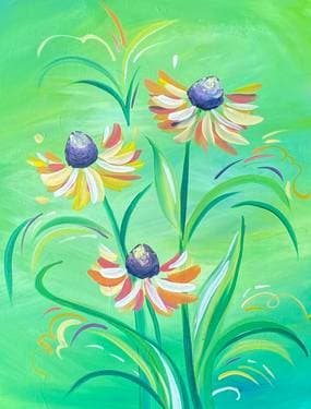 Coneflower Flourish - Paint and sip event at SacYard Community Taphouse in Sacramento, CA - PaintNite.com