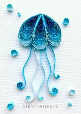 Jellyfish - Paper Quilling - Paint Nite event in Oakville, ON