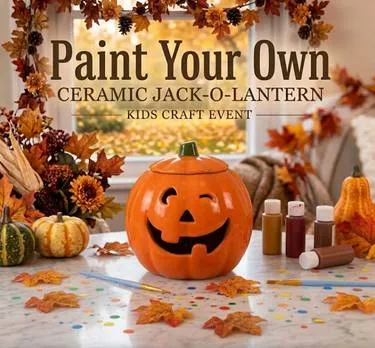 Kid's Paint Your Own Ceramic Jack-O-Lantern — Painting
