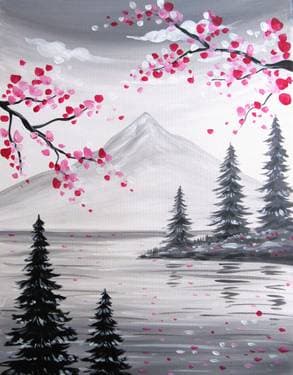 Winter Blossom Lookout - Paint Nite event in Toronto, ON