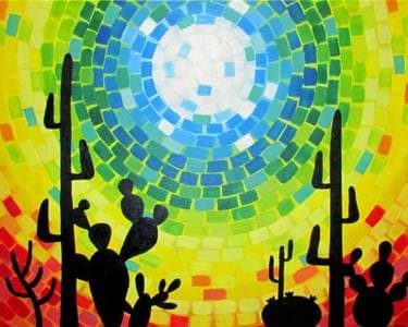 Cactus Glow - Paint and sip event at Walkers Hookah Cafe in FAYETTEVILLE, NC - PaintNite.com