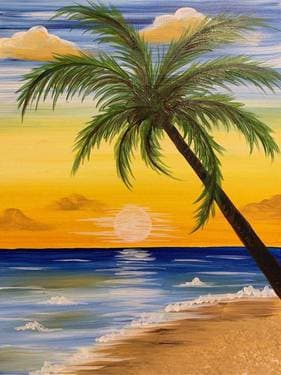 Sérénité Tropicale - Paint and sip event at Atelier d'Art Hadieh in Saint-Jean-sur-Richelieu, QC - PaintNite.com